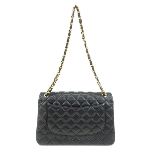 Chanel Bag Matelasse Chain Black Double Shoulder Lambskin Flap - Picture 1 of 12